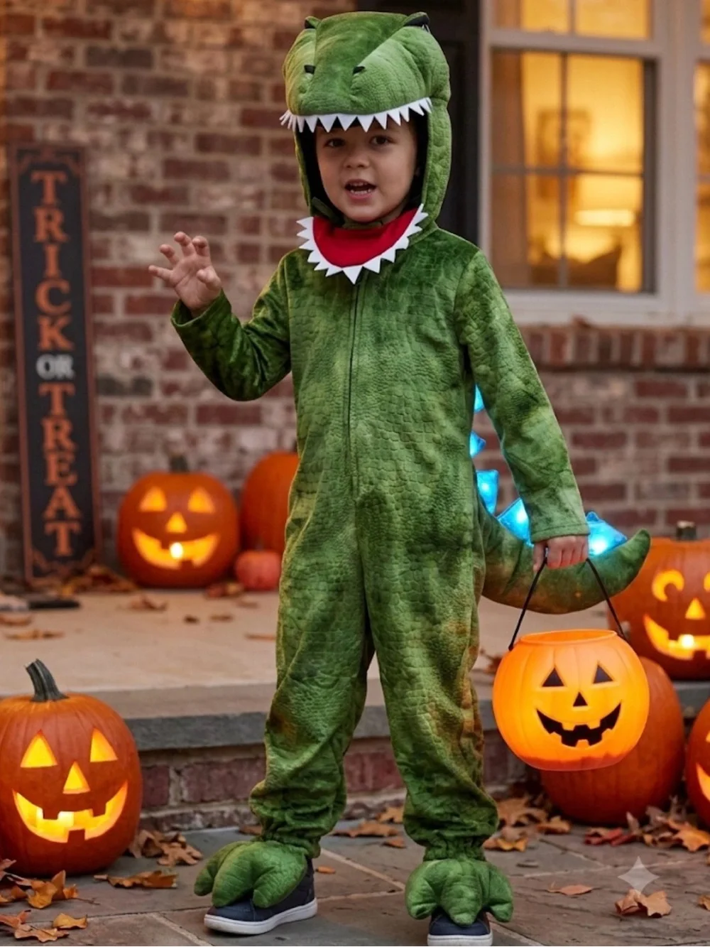 Pottery Barn Kids Halloween Light Up T-Rex Costume Size 4-6 Years - Picture 16 of 16